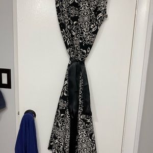 Black and white flowing dress